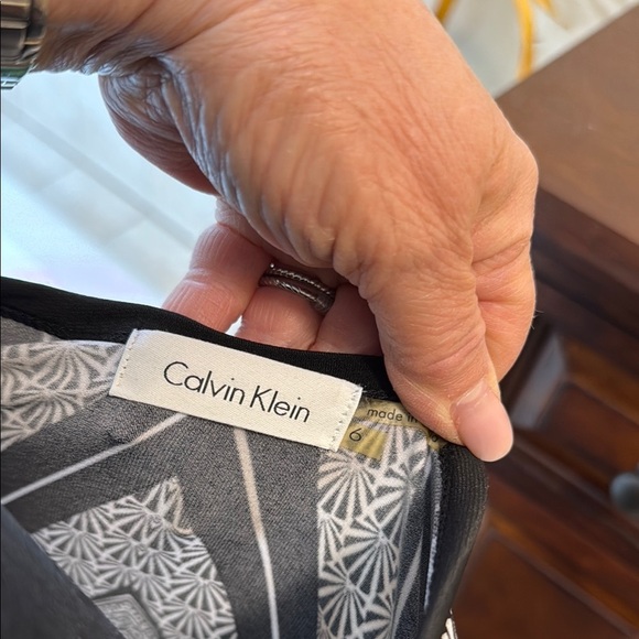 Calvin Klein Black and Gray Asymmetrical Maxi Dress- size 6 - Picture 4 of 4